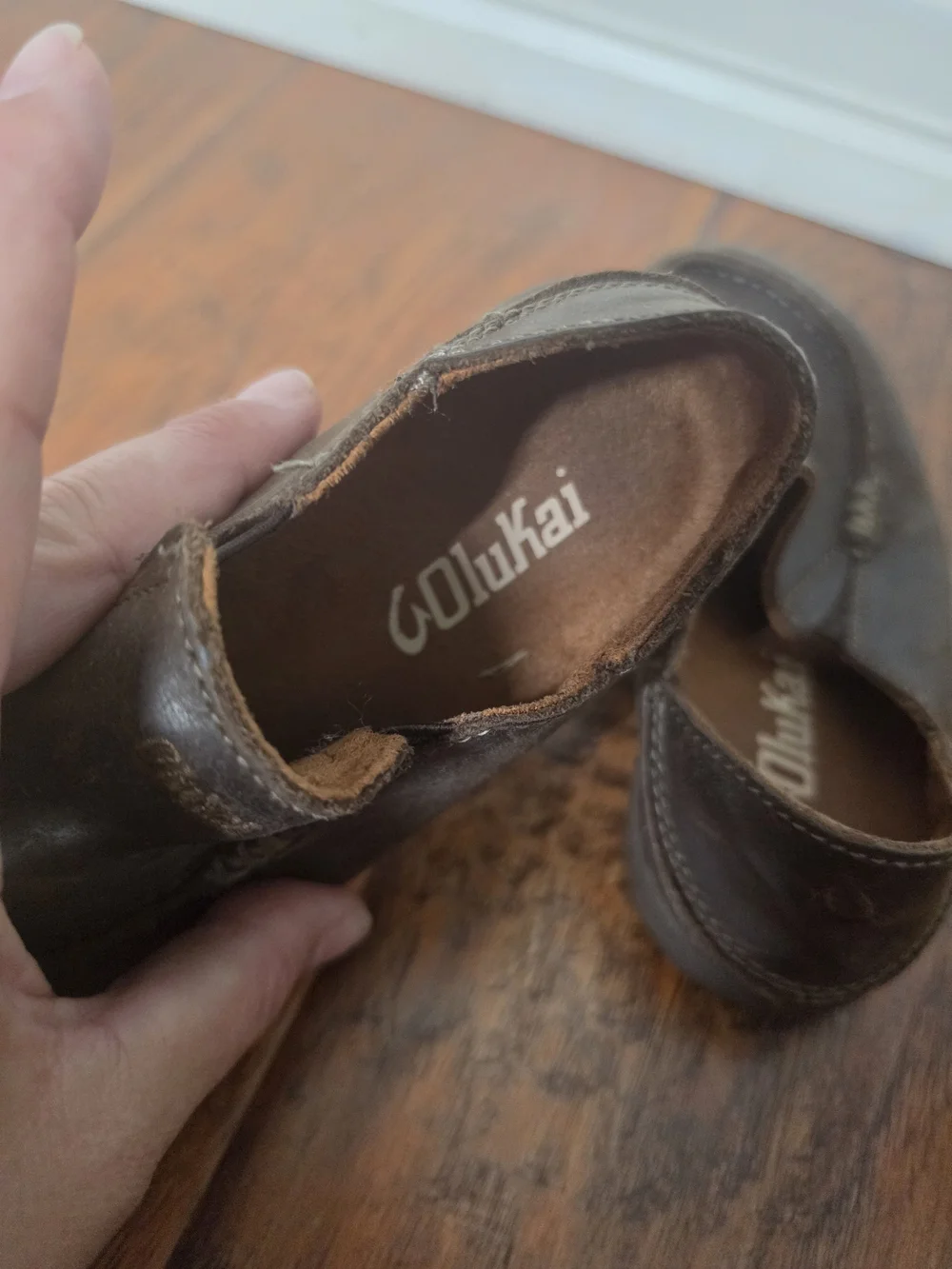 Olukai Boys Leather Shoes Moloa Toddler Size 10 Brown